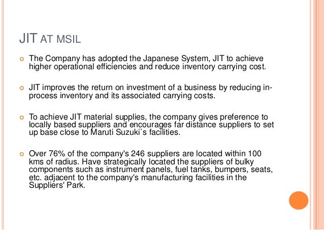 inbound logistics of maruti suzuki maruti suzuki procurement process
